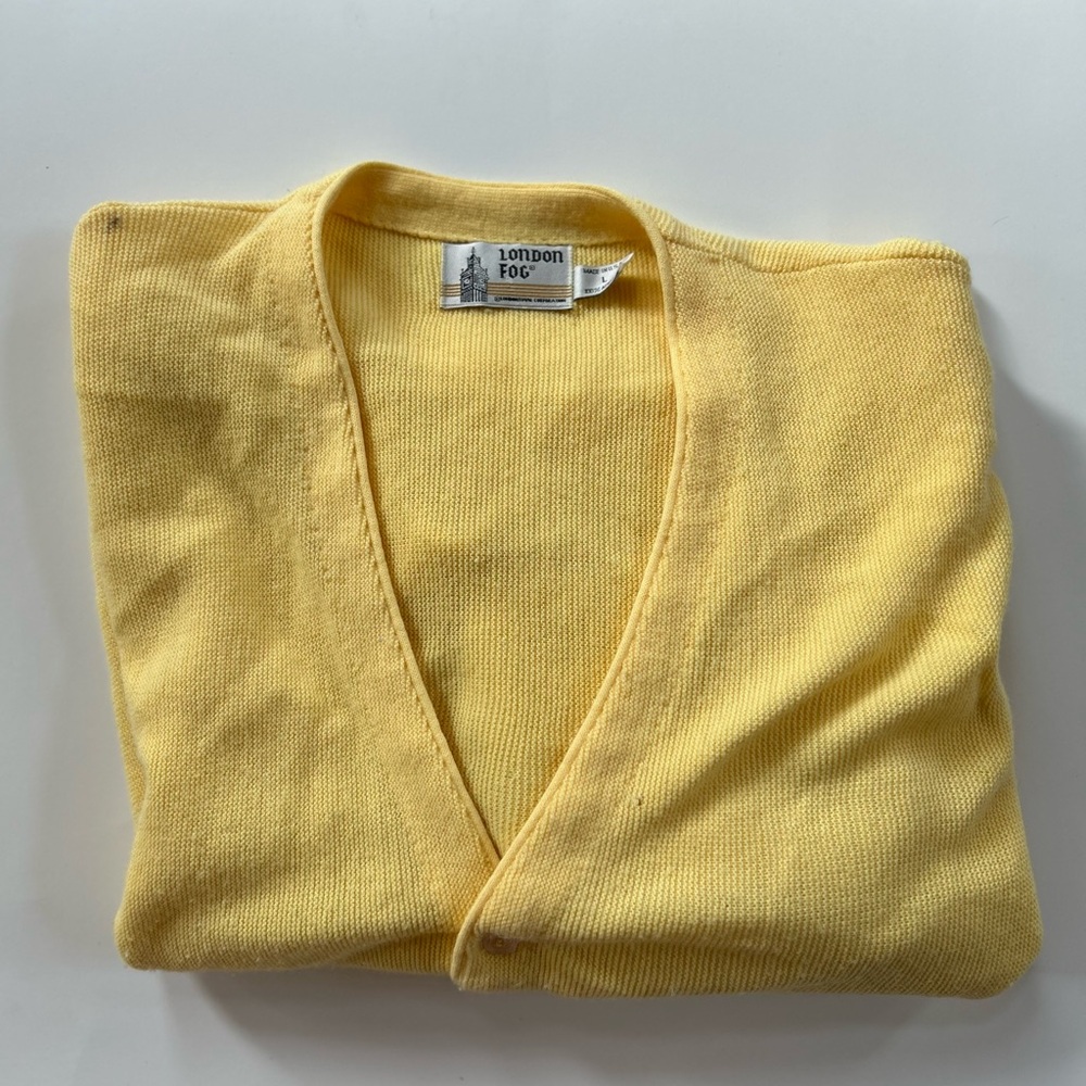 London Fog Yellow Cardigan